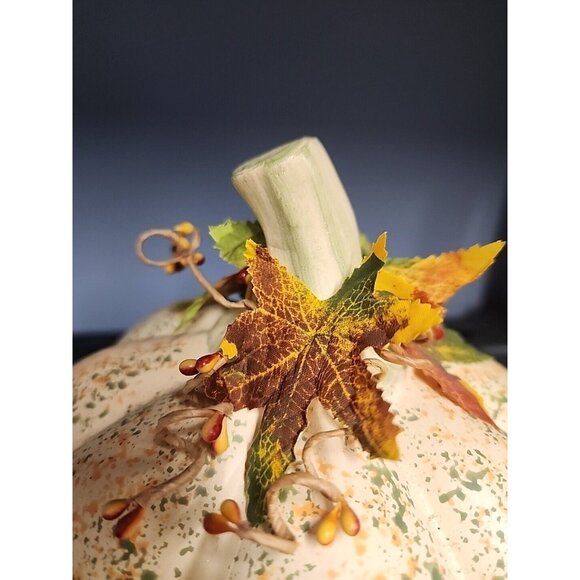 Thanksgiving Fall Centerpiece Pumpkin 9" Height - Picture 4 of 5